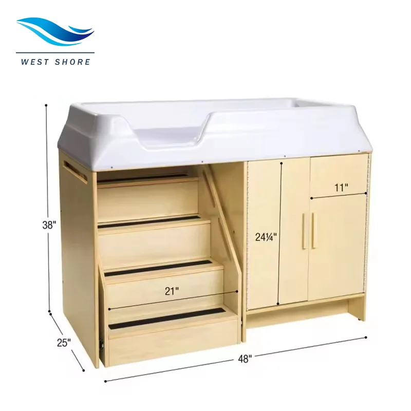 Daycare Montessori Daycare Baby Table Station Changing toddler Tray On Wheels Furniture For Childcare Nursery Furniture