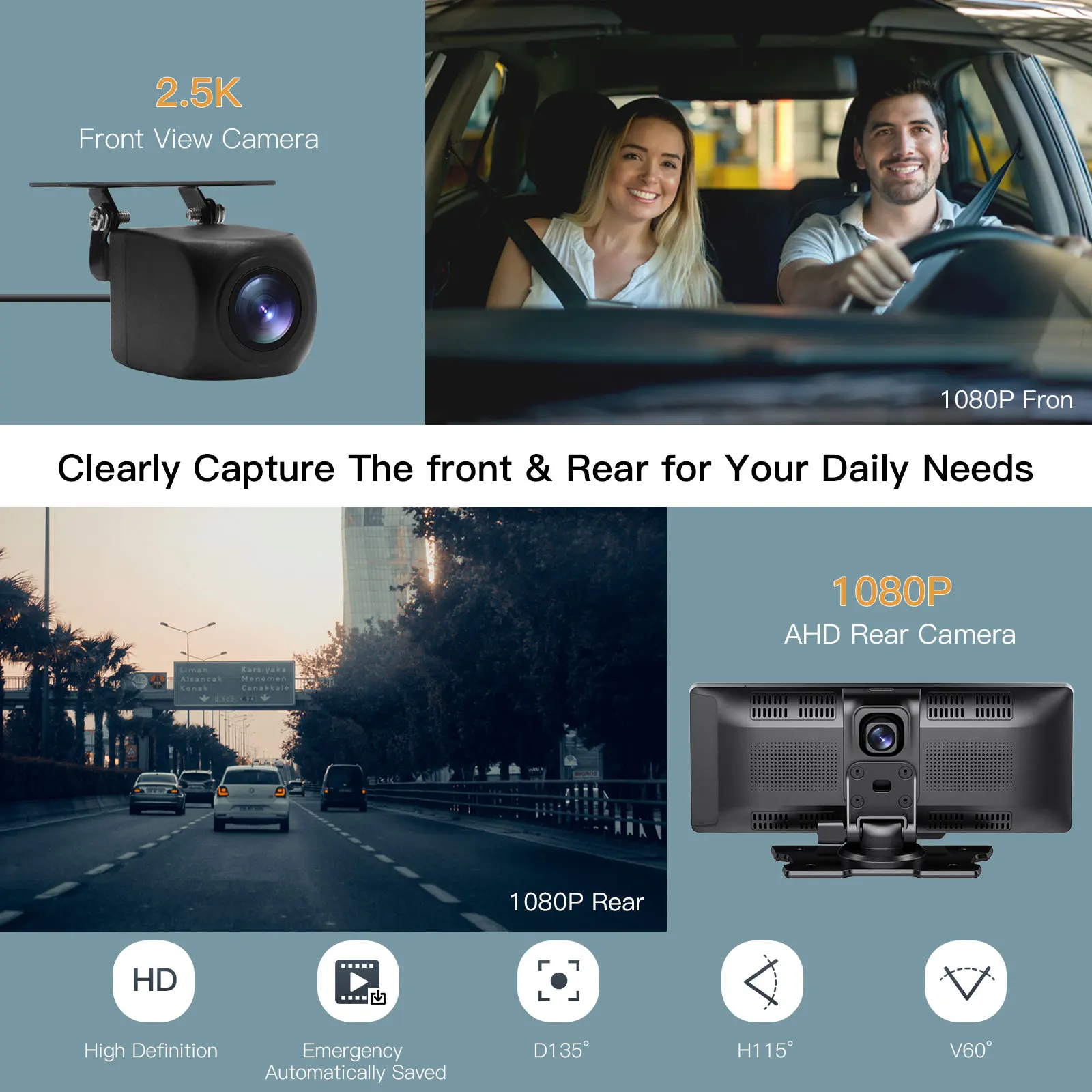 Autoabc 10.26 inch Car Radio Wireless Carplay Touch screen for any car Android auto Smart Screen Mp5 Car Dvd Player With Camera