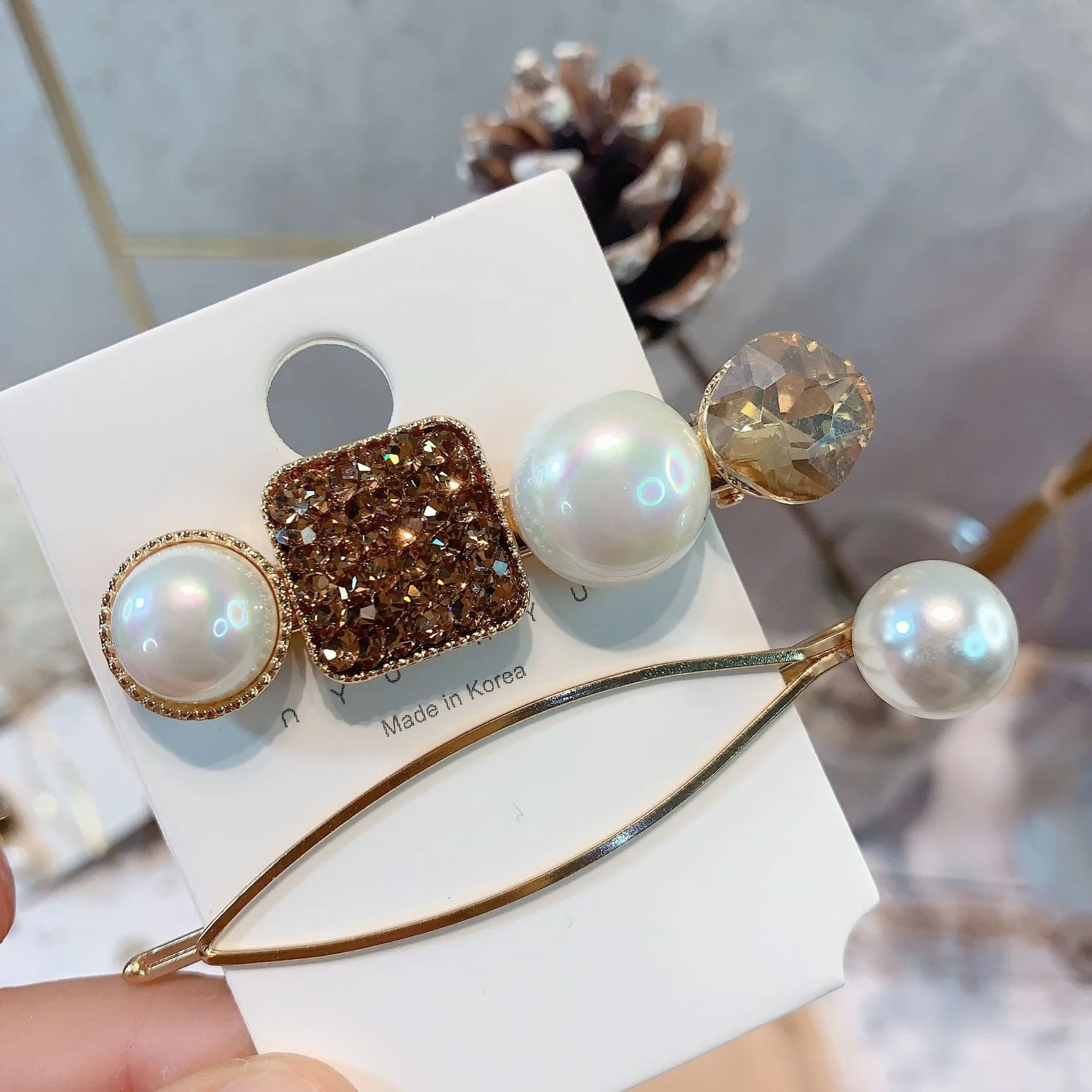 cute gold plated hair clips butterfly