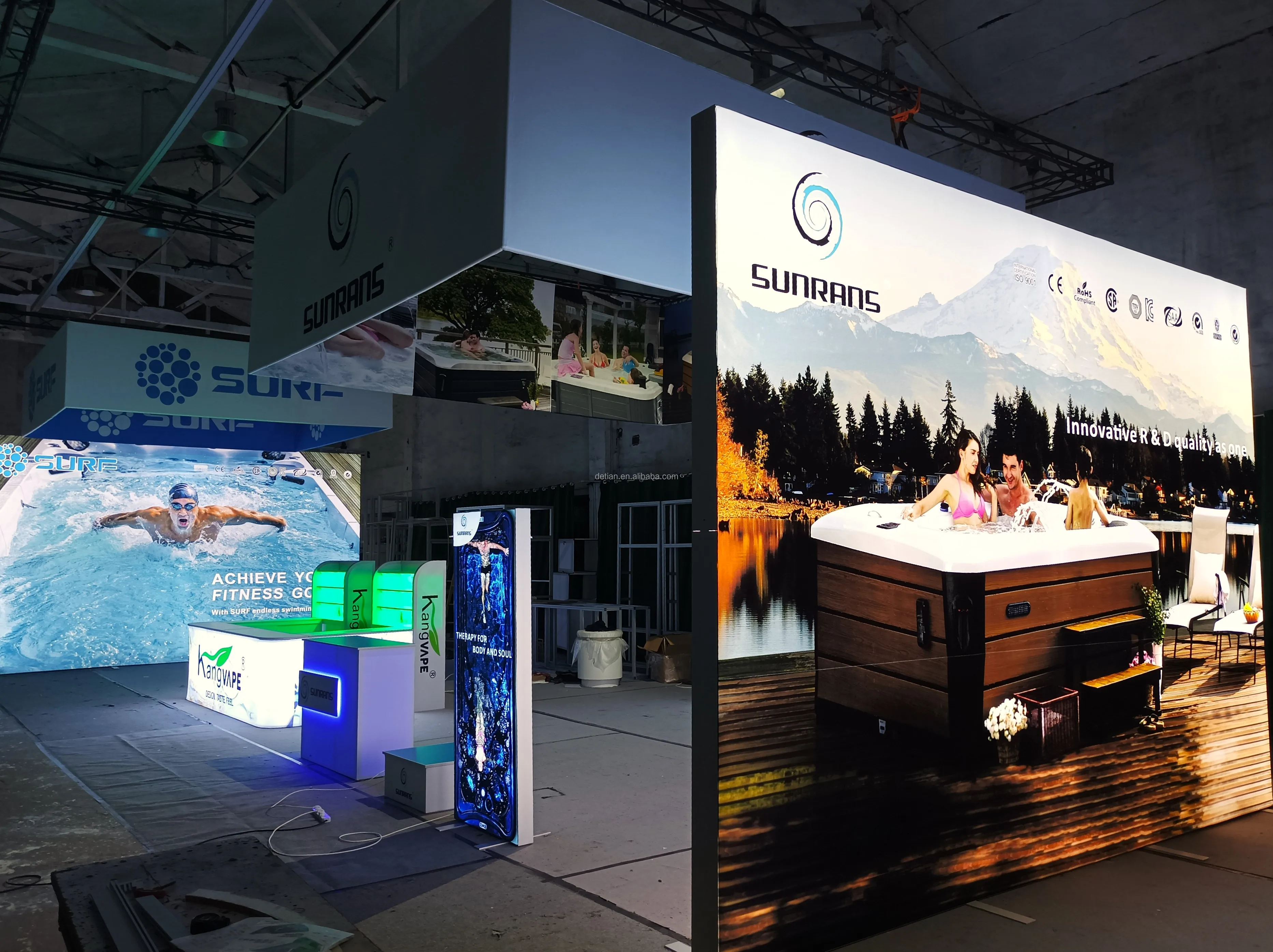 Custom exhibition booth stand portable reusable high quality led backlit seg frameless light box trade show display