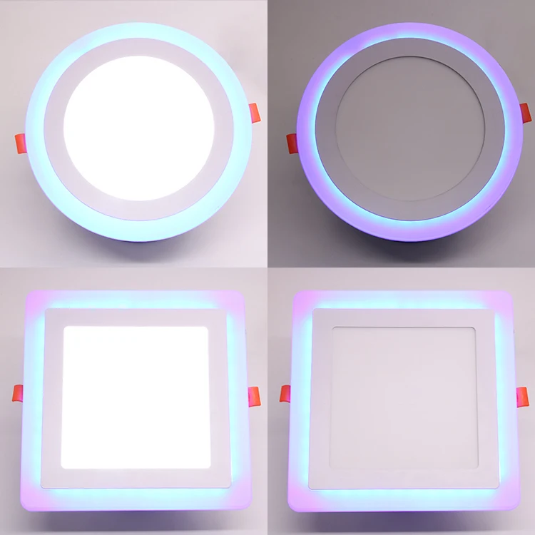 Modern Style Square Round Indoor Lighting Two Color 3w 4w 6w Smd Recessed RGB Led Panel Light