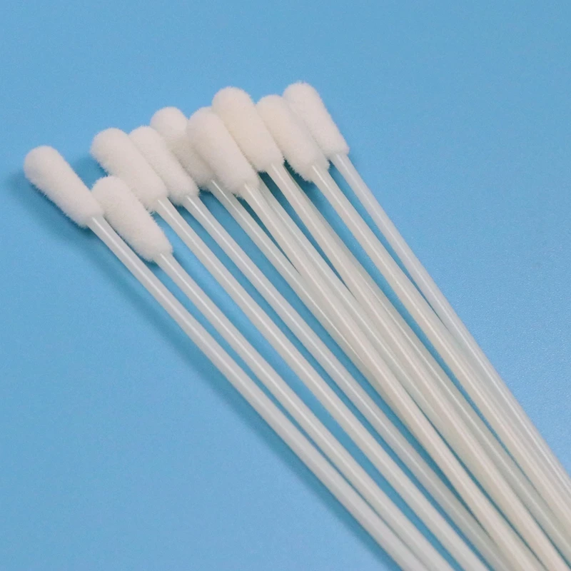 145mm Disposable ABS Stick Sterile Flocked Nylon Throat Test Swab Oral Specimen Collection Without Breaking Point