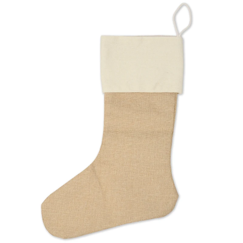 «Унисекс красный Смоделированный льняной Подарочный пакет с кулиской рождественские носки украшения 1 шт./Опп»