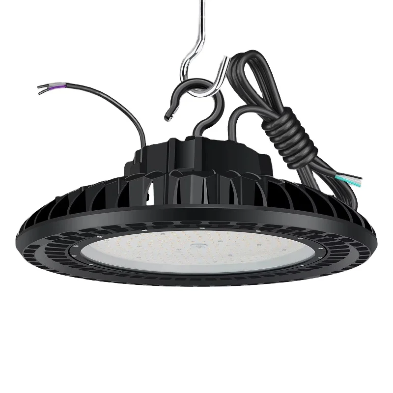 UL DLC Listed 300W Dimmable High Bay LED Light IP65 Waterproof Aluminum Body Warehouse Factory AC100-277V Parking Lot Dialux