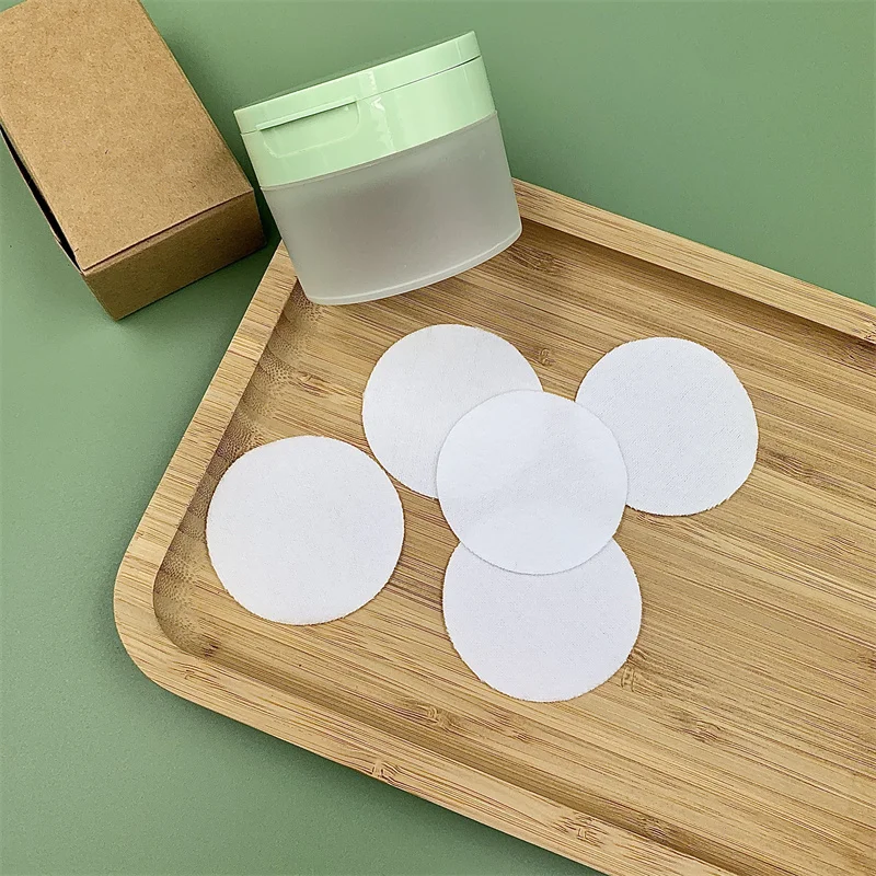 LL01 OEM Non Woven Disposable Round Muslin Cotton Pads for Makeup removing lotion