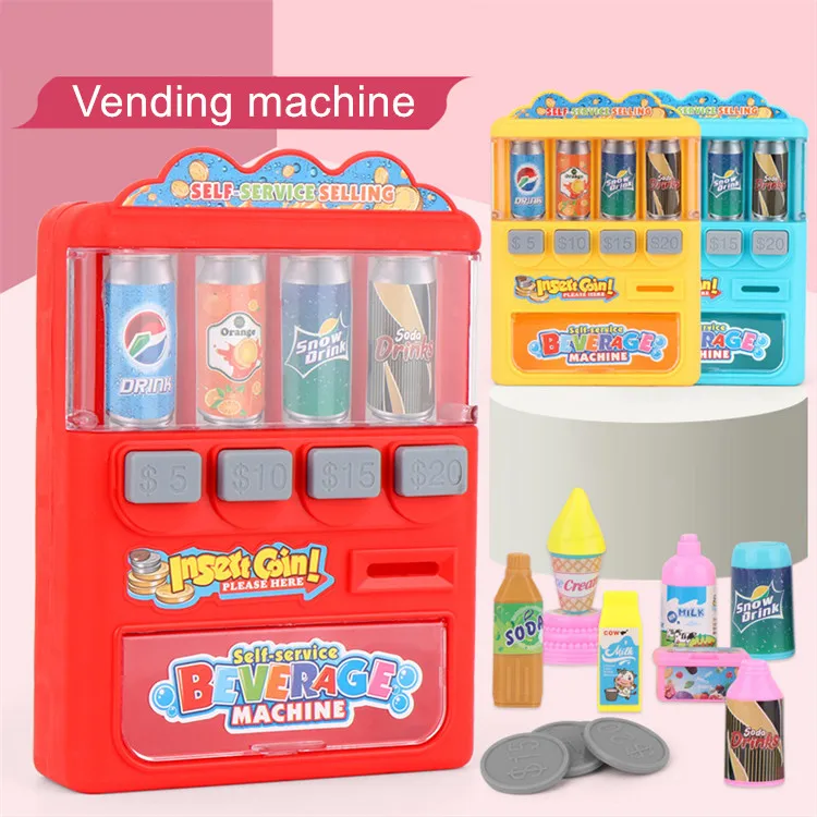 Kids education simulation drink coin slot vending machine pretend play toys