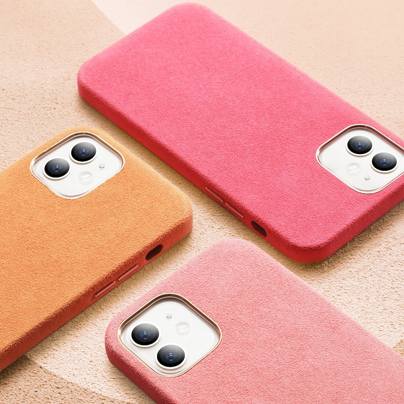 TENCHEN новейший однотонный чехол для телефона iphone 13, роскошный ударопрочный плюшевый кожаный чехол на заднюю панель