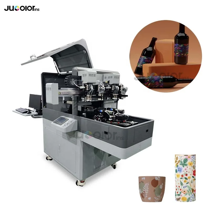 High Speed 360 Degrees Professional Cylinder Printer for Bottles Cups Tumblers Cans Goblets Jars Tubes