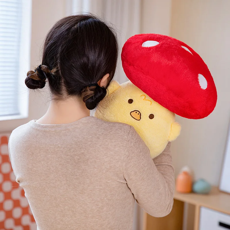 Hengyuan Kawaii Holding Pillows Super Soft Stuffed Plush Toys Mushroom Shaped Plush Pillow Dolls for Kids