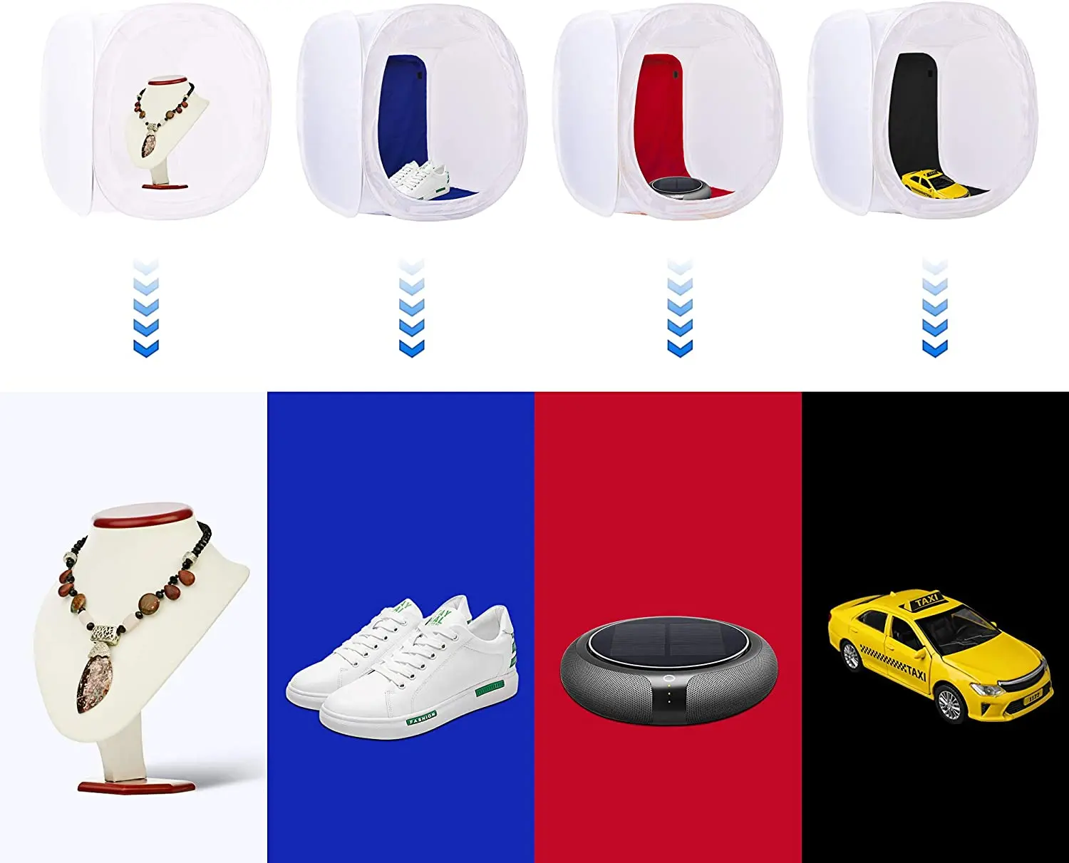 Photo Studio Shooting Tent Light Cube Diffusion Soft Box with 4 Colors Backgrounds for Product Photography