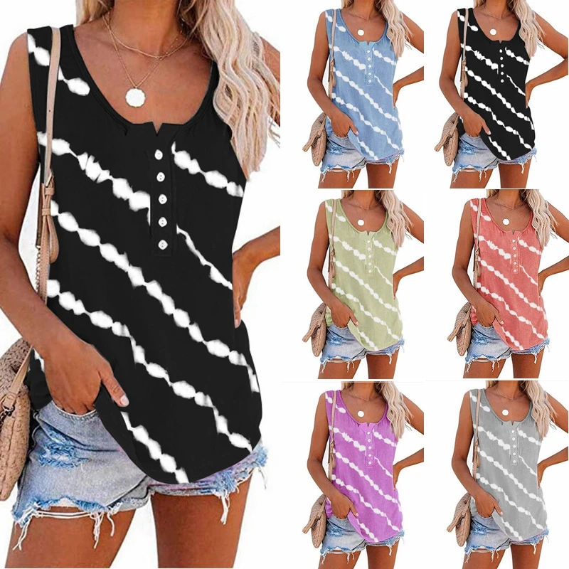 
New Arrival Women Tie Dye Breathable Plus size Seamless Tank Top 