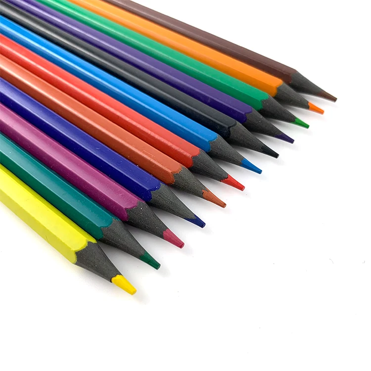 Chinese High Quality 12 Pieces 7 Inch Recycled Plastic Colour Pencil in Color Box