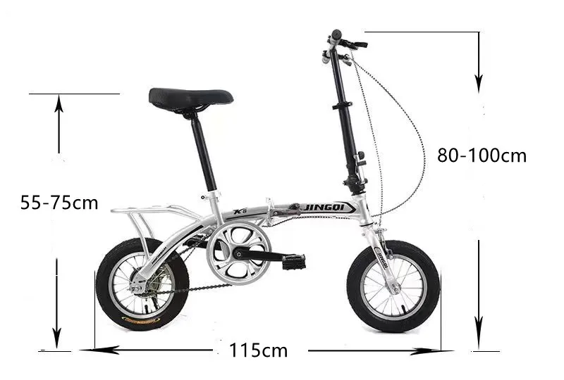 HWTT SHM-QS Mini Folding City Bike 7-Speed Fixed Gear Club BMX Road Bike for Adults Reliable Magnesium Alloy Disc Brake