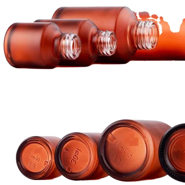 Cosmetic Serum 30ml 60ml Matte Black Green Dropper Bottle Slant Shoulder Glass Hair Essential Oil Bottle with Spray Pump