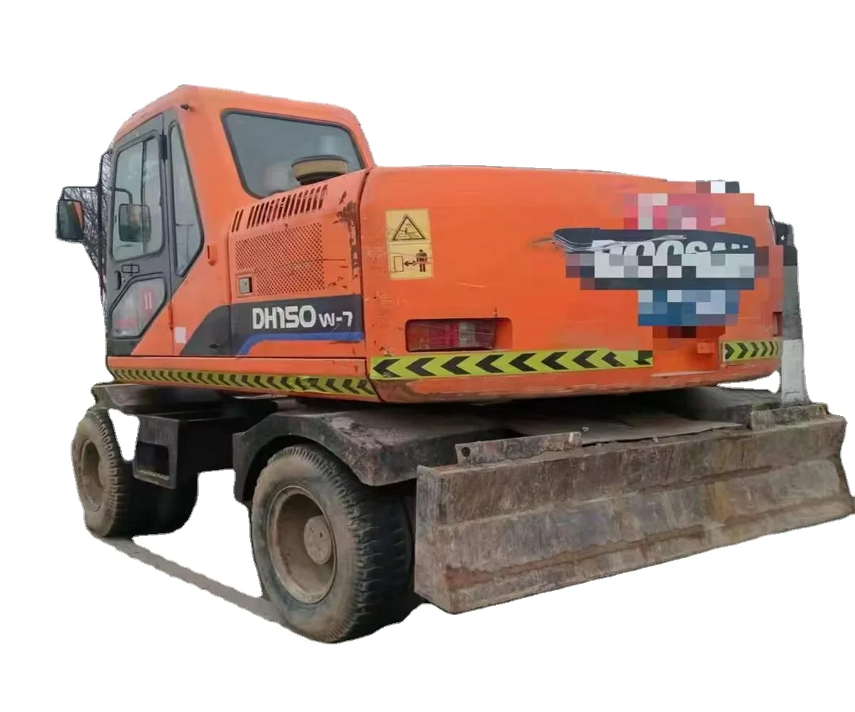 Second hand Doosan 15 tons DH150W-7 DH210W-7 EX100WD EX160WD used doosan wheel excavator