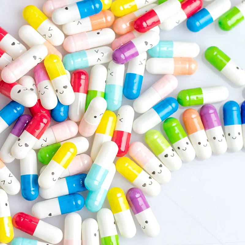 Cute Smiling Love Friendship Half Color Pill Letter Promotion Gift Diy Craft  Capsule Message in a Glass Bottle