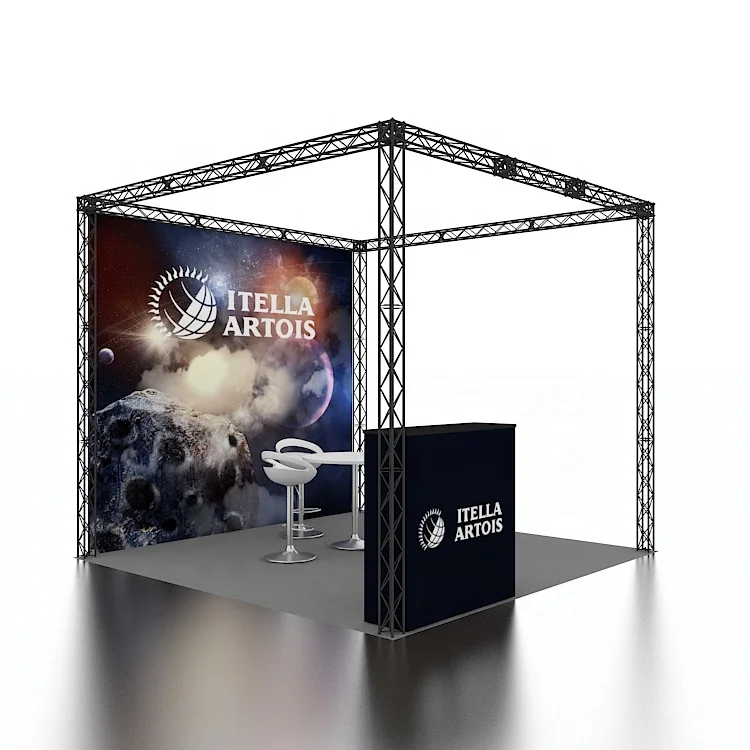 10x10 Hot Sale Lightweight Portable Modular Polyester Fabric Backdrop Expo Fair Aluminum Truss Stand Promotion Trade Show Booth
