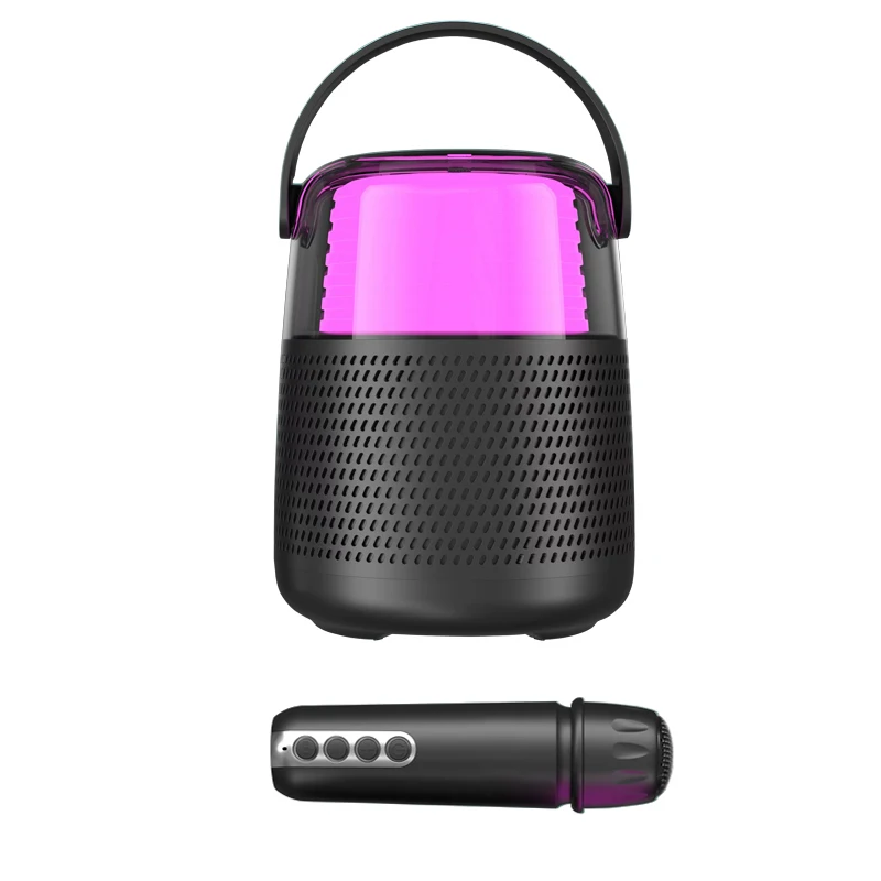 Mini Outdoor Home Party Speaker Karaoke Light Machine Player Portable BT Wireless Karaoke Speaker with Mic