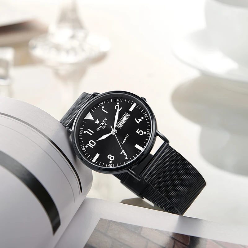 Fashion Men Stainless Steel Mesh Band Wrist Watches New Trendy Luminous Quartz Watches Starry Sky Student Sport Watch