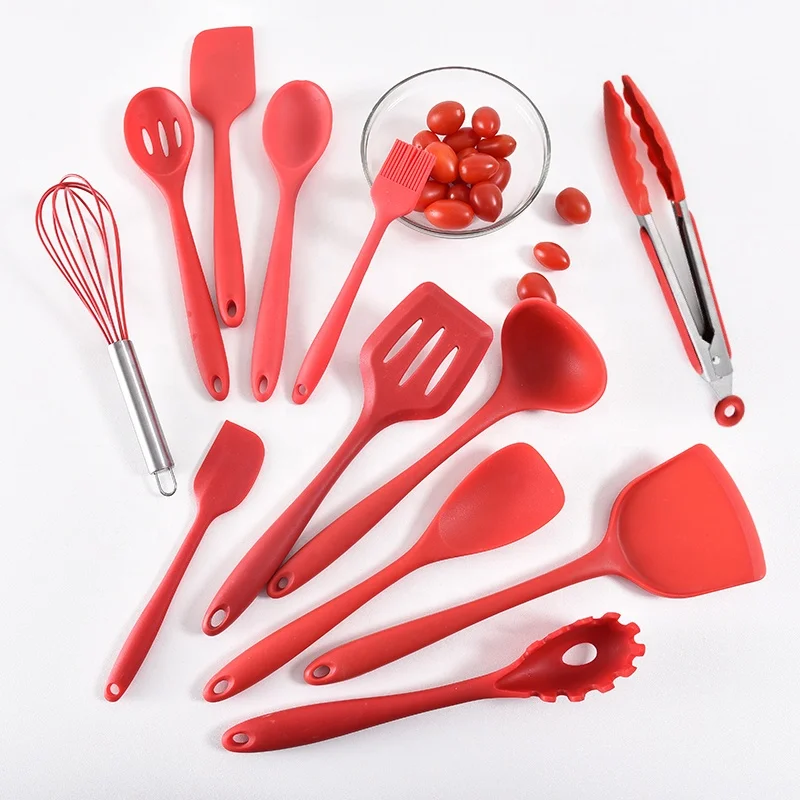 Best Selling High End Food Grade 11PCS Plastic Silicone Kitchen Utensils Sets Cooking Gadgets For Nonstick Cookware
