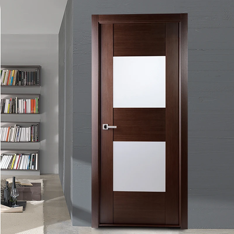European interior half glass and half wood entry door design for residential