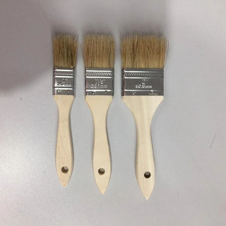China Manufacturer Paint Brush with White Bristle with Wooden Handle