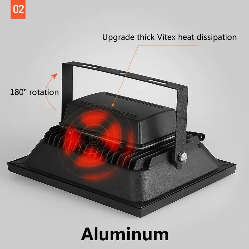 CHZM DC12V 24V 220V 110V 30W 50w 100w 200w Outdoor  waterproof IP66 led solar spotlight