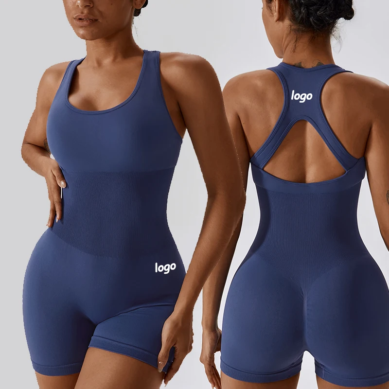 Cross racer back active wear seamless unistard jumpsuits One Piece Sexy Sleeveless Yoga fitness gym bodysuit