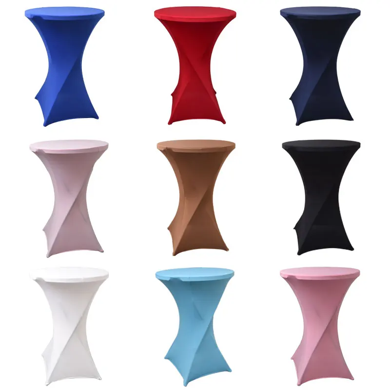 Custom Round Table Cover Bar Stretch Spandex Cocktail Table Cover Hotel Wedding Tablecloth