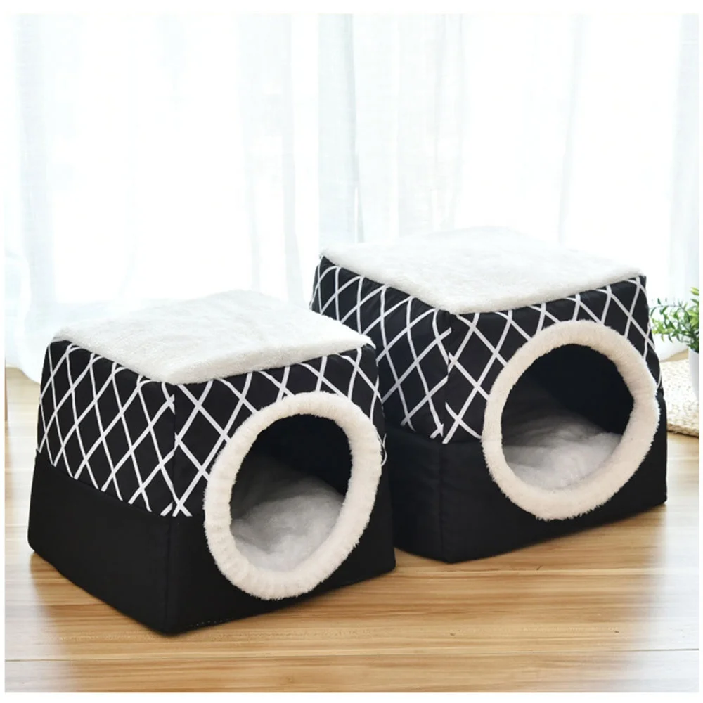 Soft Nest Kennel Pet Bed Warm Cave Nest Sleeping Bed House Sleeping Bag Mat Pad Tent Pets Winter Warm Cozy Cave Nest Indoor