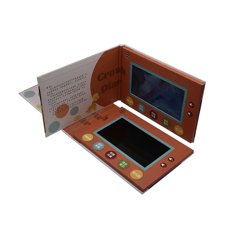 China Factory Cheap Price Custom 5 inch video Gift Greeting Cards 7 Inch Lcd Video Brochure
