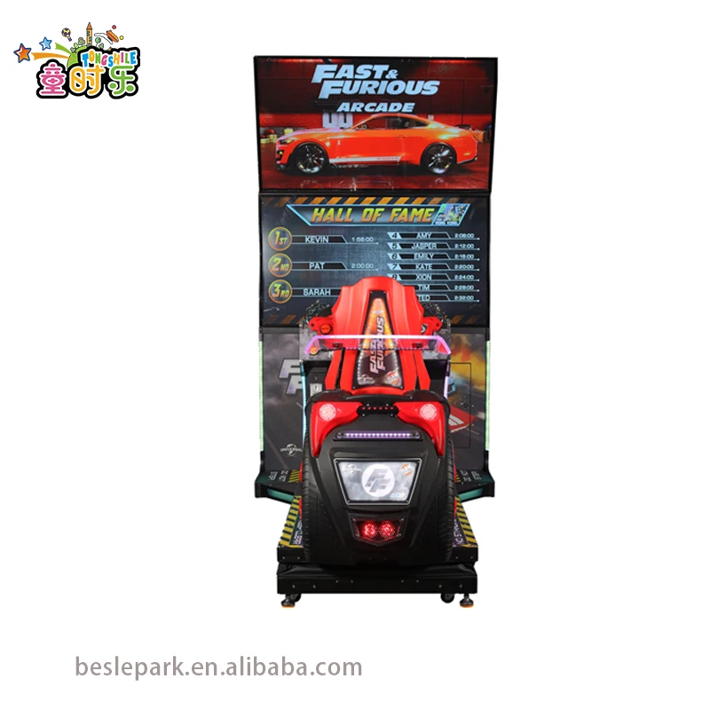 Fast and Furious Arcade racing game machine with motion seat, Dual screen FF Car Driving Machine