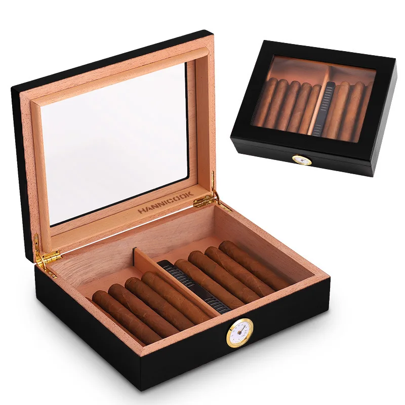 Hot sale High capacity light luxury wood grain large humidor cigar humidor box cigar humidor