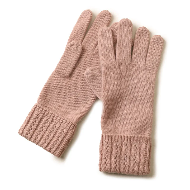 Fashion Women Men Knitted Gloves Customized Winter Warm Couple Gloves Plain Cashmere Gloves & Mittens