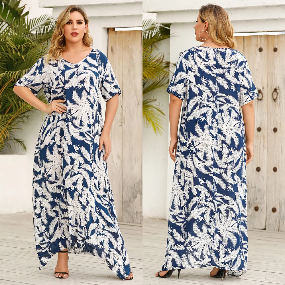 New Arrivals Xxxxxl Big S-3Xl Fat Woman Dresses Plus Size Women Clothing Long Maxi Lady Ropa Dress