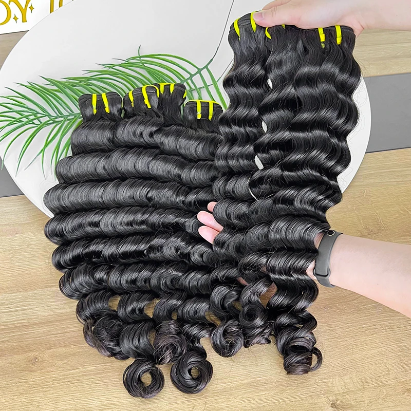 Cuticle Aligned Brazilian Hair 18 Inches 100 Raw Virgin Bundles Human Hair Wholesale Deep Wave Weft Bundles