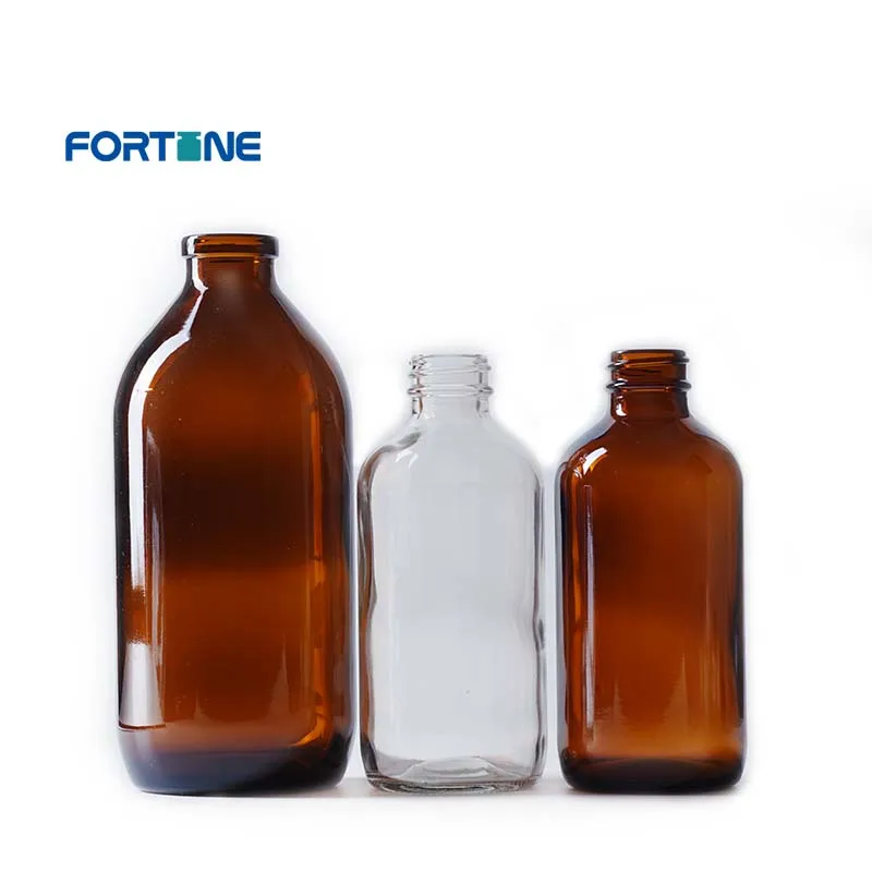 120ml 150ml 200ml 250ml 300ml Moulded Amber Glass Bottle For Liquid