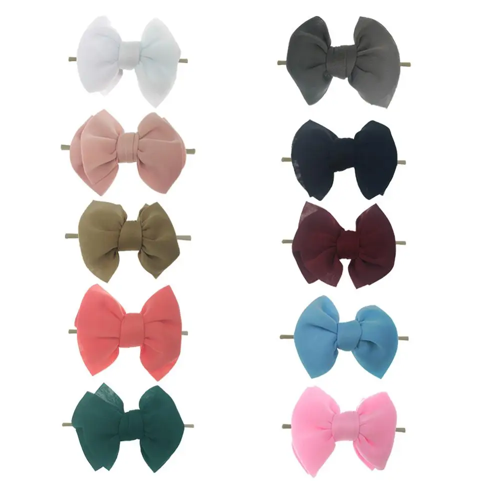 
20 Colors Baby Girl Space Cotton Headband Fashion Soft Candy Color Bohemian Bow Girl Infant Hair Accessories Headband 