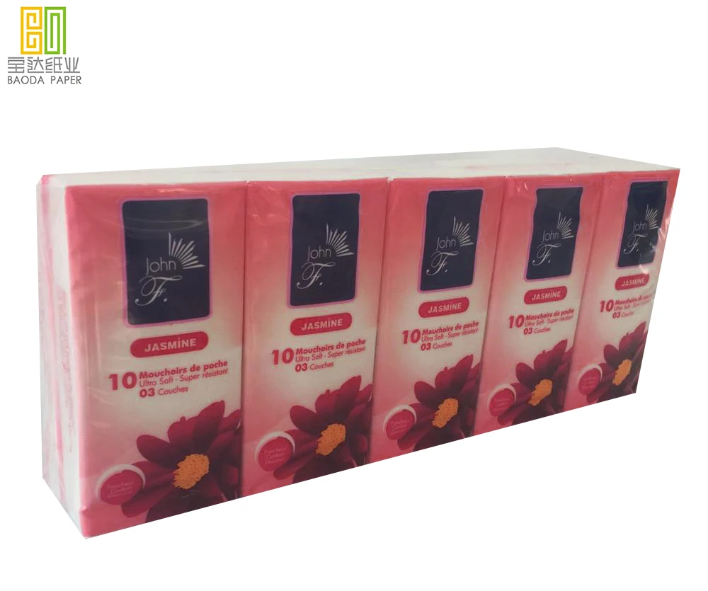 soft and comfortable 10 sheets pocket tissue with 100% virgin wood pulp facial tissue pocket handkerchief tissue  in Russia