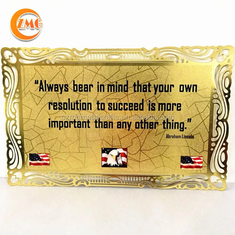 cheap wholesale custom etched bronze plaque