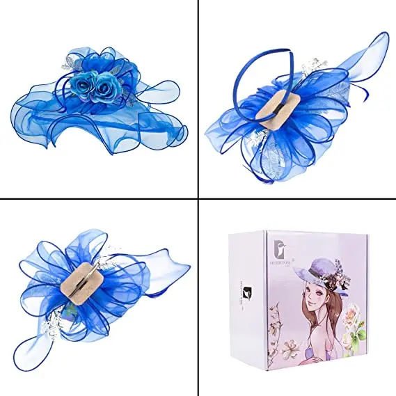 Fashion female party hats wedding Kentucky derby church hats horse racing hats for women
