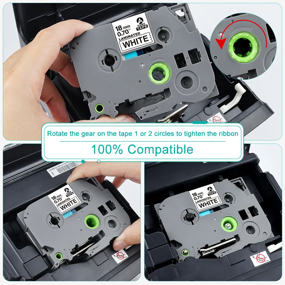 Unismar Compatible Laminated Waterproof Label Tape Tze661 Tz-661 Tzc-661 Tz661 Label Cassette For Brother Printer Label Maker