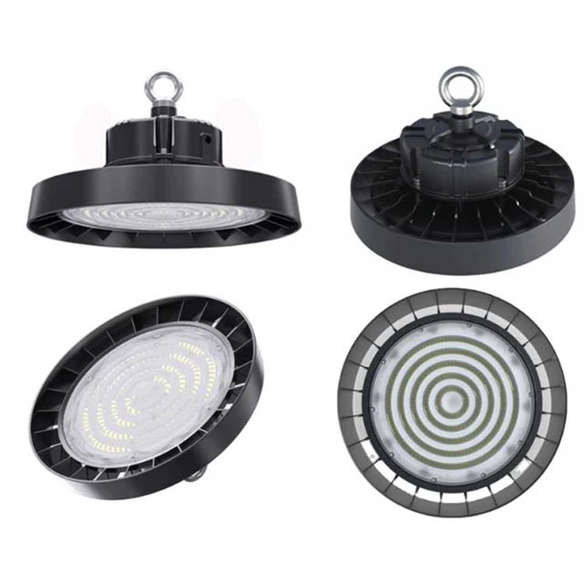 Warehouse Factory Gymnasium Workshop Indoor Industrial Fixtures UFO Lighting  CE ROHS 150lm/w 100W 150W 200W LED High Bay Light
