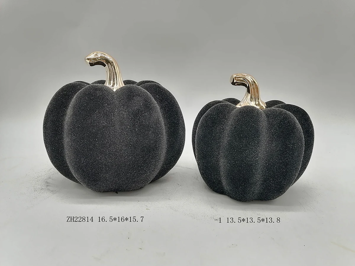 Halloween Home Party Decoration Props Farmhouse Harvest Artificial Black Pumpkin Decor