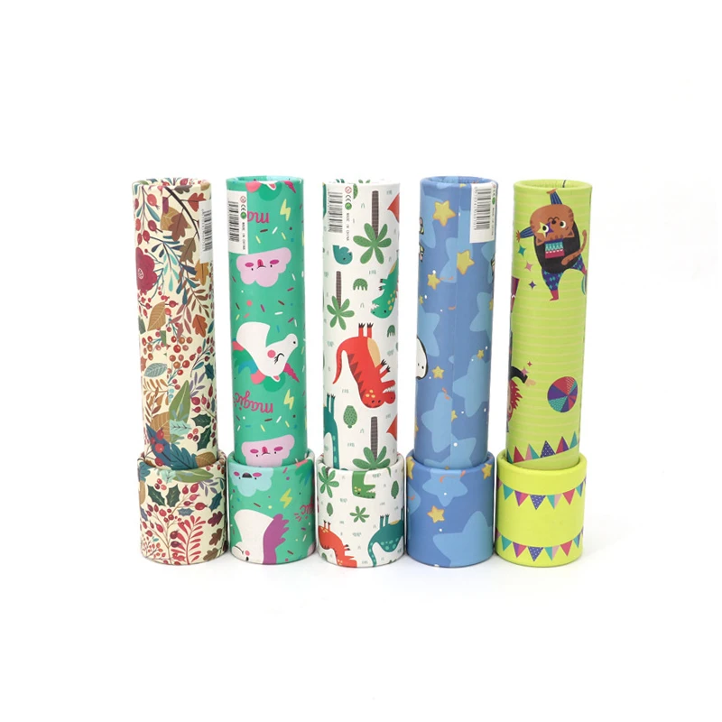 Custom Classic Educational Entertaining Magical Magic Rotating Cartoon Colored World Telescope Classic Kaleidoscope Toy For Gift