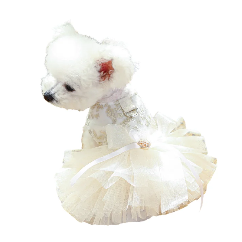 New Arrival Dog Wedding Dress Princess Dress Puppy Puffy Gauze Skirt Luxury Elegant Dog Wear Clothes