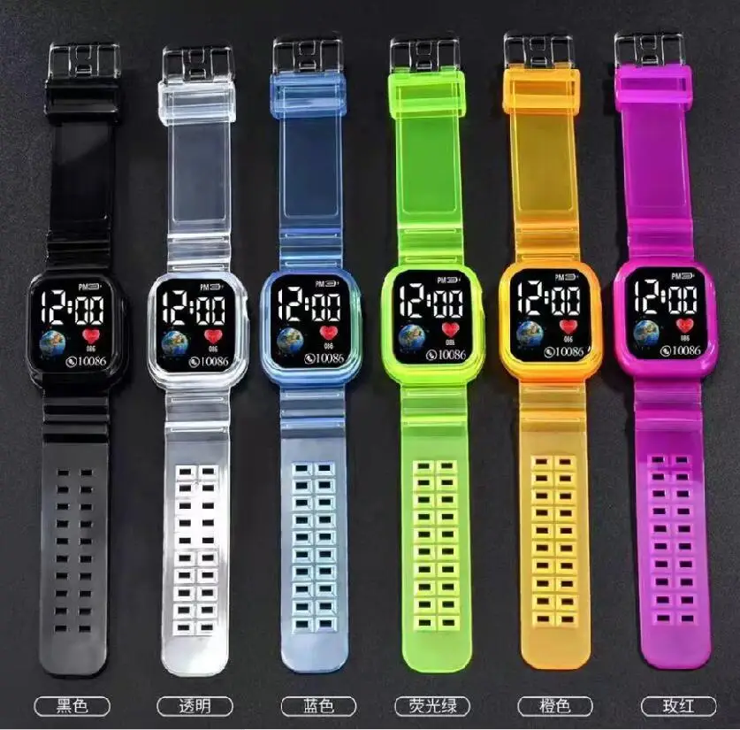 Factory ready stock K10 fashion transparent strap big led bracelet wrist watch styles led sport digital electronic watch