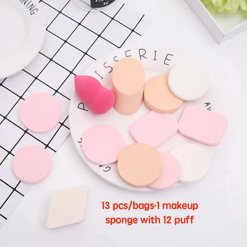 2020 hot sale products 13pcs in one beauty makeup tools with puff and sponge set