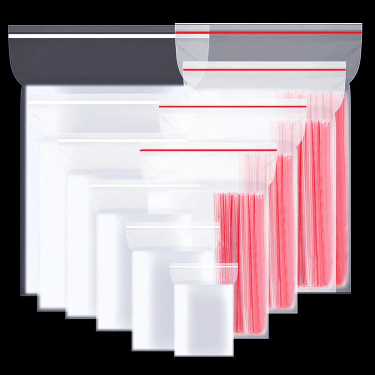 Panic buying transparent self seal plastic pack zip lock pouches zipper bags for food packing