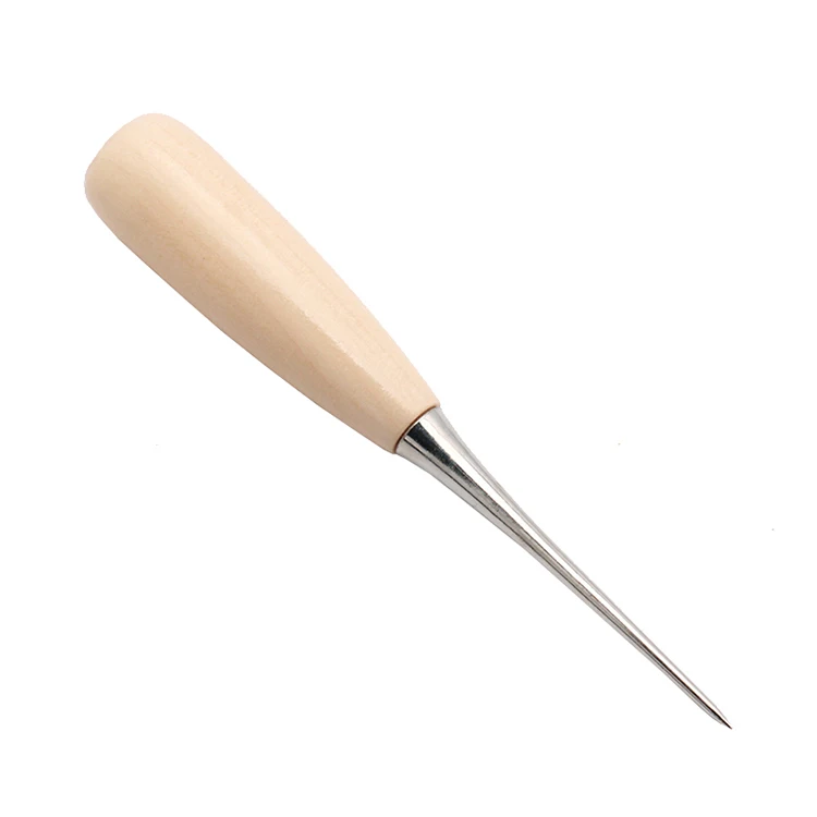Wholesale Leather Punching Tool  Stainless Steel Wooden Handle Stitching Sewing Awl Tool